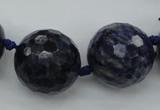 CLS100 15.5 inches 25mm faceted round large sodalite gemstone beads