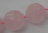 CLS103 15.5 inches 25mm faceted round large rose quartz beads