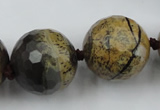 CLS108 15.5 inches 25mm faceted round artistic jasper beads