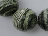 CLS11 15.5 inches 30mm faceted round large green silver line jasper beads