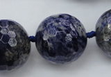 CLS14 15.5 inches 30mm faceted round large sodalite gemstone beads