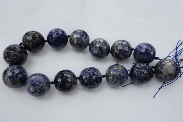 CLS14 15.5 inches 30mm faceted round large sodalite gemstone beads