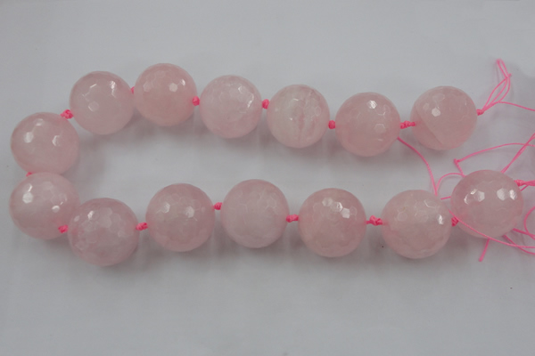 CLS15 15.5 inches 30mm faceted round large rose quartz beads