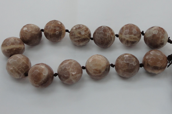 CLS17 15.5 inches 30mm faceted round large moonstone beads