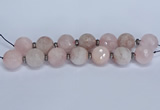 CLS300 7.5 inches 25mm faceted round large pink quartz beads