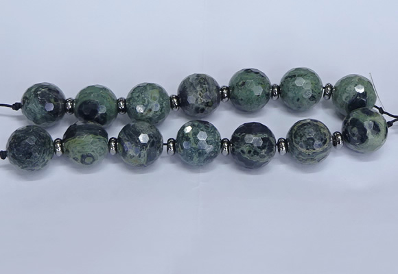 CLS303 7.5 inches 25mm faceted round large kambaba jasper beads