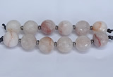 CLS350 7.5 inches 30mm faceted round large pink quartz beads