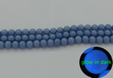 CLU102 15.5 inches 8mm round blue luminous stone beads