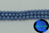 CLU103 15.5 inches 10mm round blue luminous stone beads