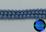 CLU104 15.5 inches 12mm round blue luminous stone beads