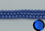 CLU113 15.5 inches 10mm round blue luminous stone beads