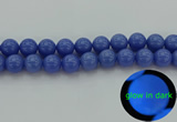 CLU116 15.5 inches 16mm round blue luminous stone beads