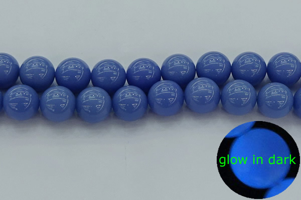 CLU118 15.5 inches 20mm round blue luminous stone beads