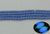 CLU120 15.5 inches 4*6mm rondelle blue luminous stone beads