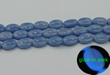 CLU143 15.5 inches 13*18mm oval blue luminous stone beads