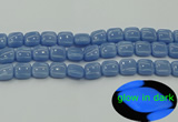 CLU152 15.5 inches 12*12mm square blue luminous stone beads