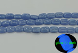 CLU161 15.5 inches 10*14mm rectangle blue luminous stone beads