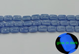 CLU162 15.5 inches 12*16mm rectangle blue luminous stone beads