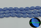 CLU184 15.5 inches 15*20mm oval blue luminous stone beads