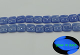 CLU194 15.5 inches 16*16mm square blue luminous stone beads