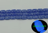 CLU202 15.5 inches 12*16mm rectangle blue luminous stone beads