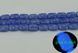 CLU203 15.5 inches 13*18mm rectangle blue luminous stone beads