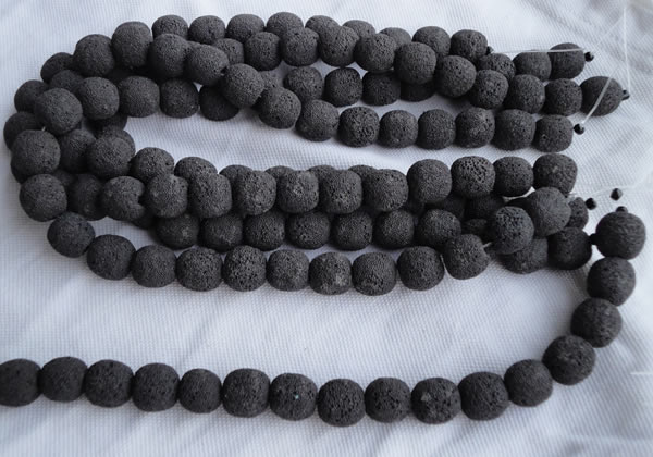 CLV01 14 inches 14*15mm roundel natural lava beads wholesale