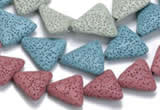 CLV10 14 inches triangle natural lava loose beads wholesale