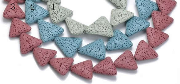 CLV10 14 inches triangle natural lava loose beads wholesale