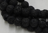 CLV212 15.5 inches 8mm round black natural lava beads wholesale