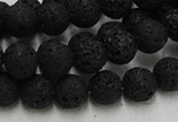 CLV213 15.5 inches 10mm round black natural lava beads wholesale