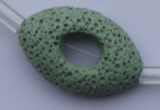 CLV28 16.5 inches 20*32mm oval green natural lava beads wholesale