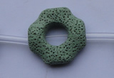 CLV30 15.5 inches 32*32mm octagon green natural lava beads wholesale