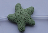 CLV33 16 inches 11*38mm star green natural lava beads wholesale