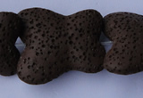 CLV34 15 inches 26*28mm butterfly-shaped chocolate natural lava beads