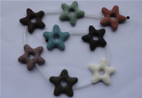 CLV36 16 inches 8*33mm star multicolor natural lava beads wholesale