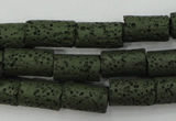 CLV393 15.5 inches 8*14mm tube dyed lava beads wholesale