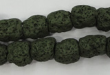 CLV395 15.5 inches 13*13mm nuggets dyed lava beads wholesale