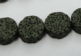 CLV400 15.5 inches 6*15mm coin dyed lava beads wholesale