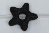 CLV41 15.5 inches 7*35mm star black natural lava beads wholesale