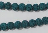 CLV452 15.5 inches 8mm round dyed blue lava beads wholesale