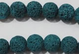 CLV453 15.5 inches 10mm round dyed blue lava beads wholesale