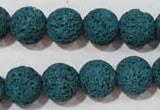 CLV454 15.5 inches 12mm round dyed blue lava beads wholesale