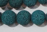 CLV457 15.5 inches 18mm round dyed blue lava beads wholesale