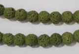 CLV460 15.5 inches 8mm round dyed green lava beads wholesale