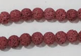 CLV468 15.5 inches 8mm round dyed red lava beads wholesale