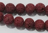 CLV469 15.5 inches 10mm round dyed red lava beads wholesale