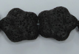 CLV47 15 inches 8*26mm star black natural lava beads wholesale