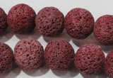 CLV472 15.5 inches 16mm round dyed red lava beads wholesale