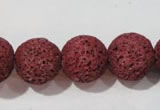 CLV473 15.5 inches 18mm round dyed red lava beads wholesale